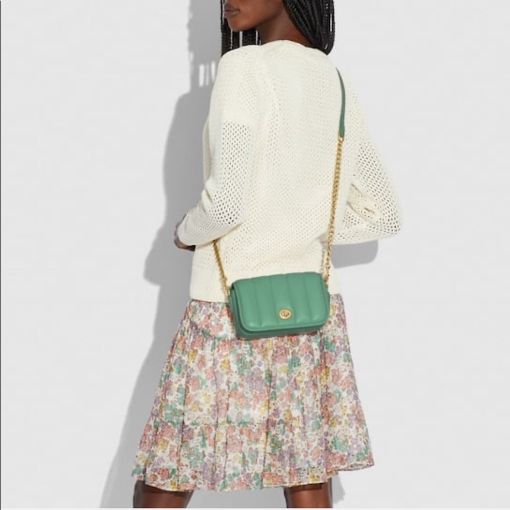 Coach Quilted Dinky 18 in Washed Green NWT - Picture 2 of 16